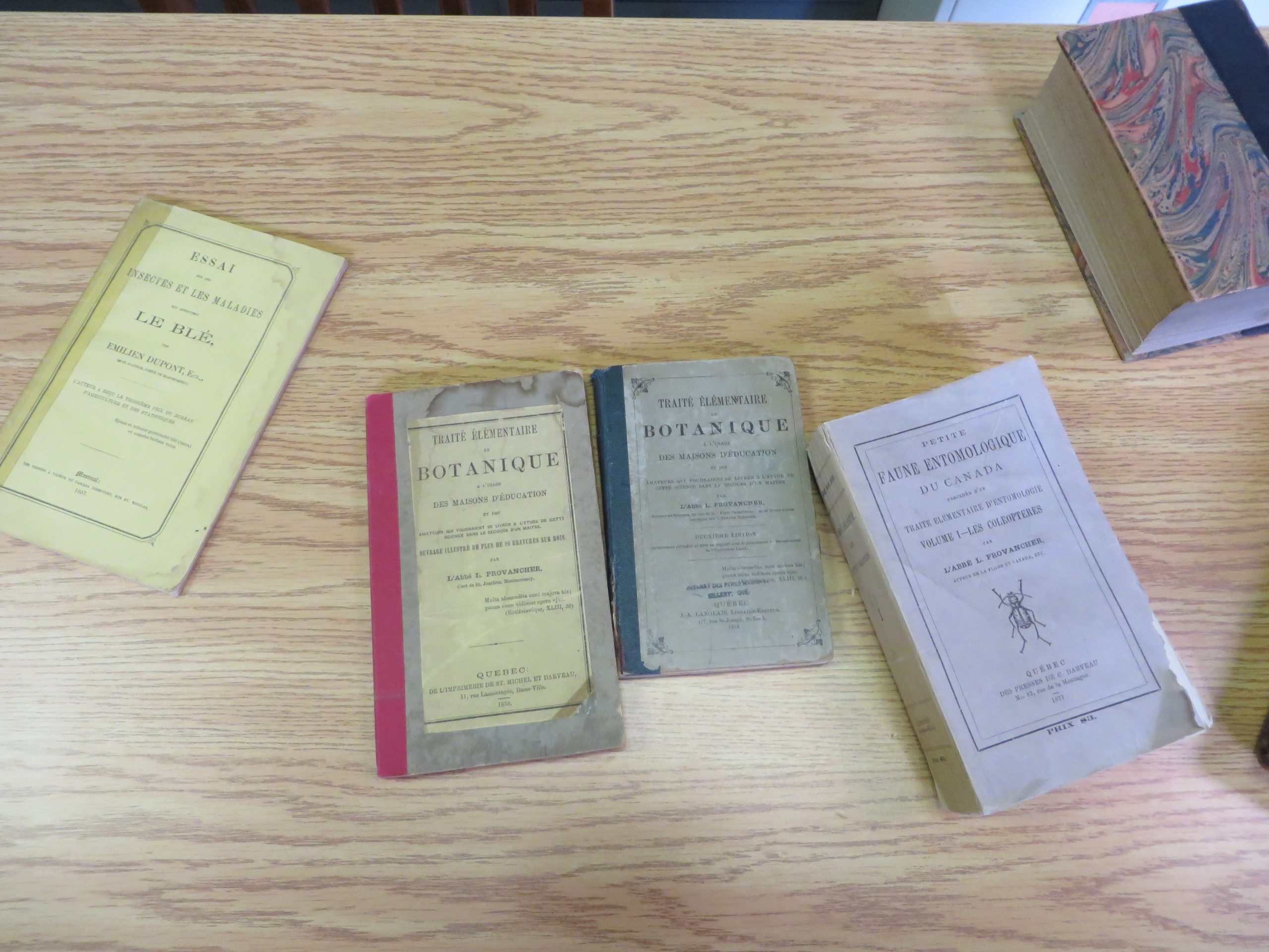 Quelques publications de l'abbé Provancher. Photo: Réhaume Courtois.