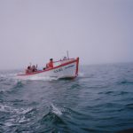 Le bateau Jean-Philippe, immatriculé 11D911, dans la vague. Photo Jean-Pierre Rioux