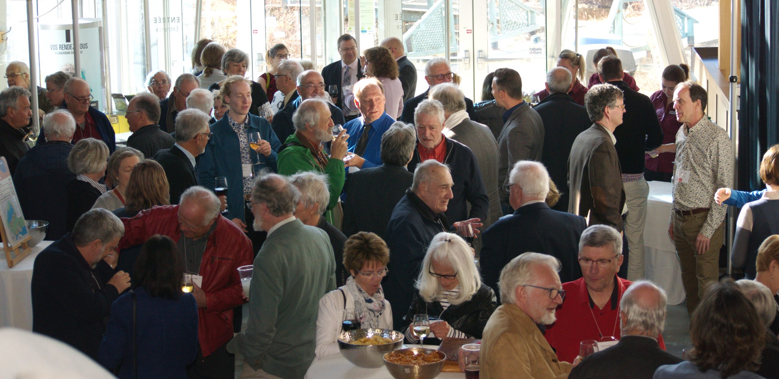 Plus de 150 convives ont participé à la cérémoinie d'ouverture des fêtes célébrant le centième anniversaire de la Société Provancher, à l'Aquarium du Québec, le 2 mai 2019. Photo : Nicole Bruneau.