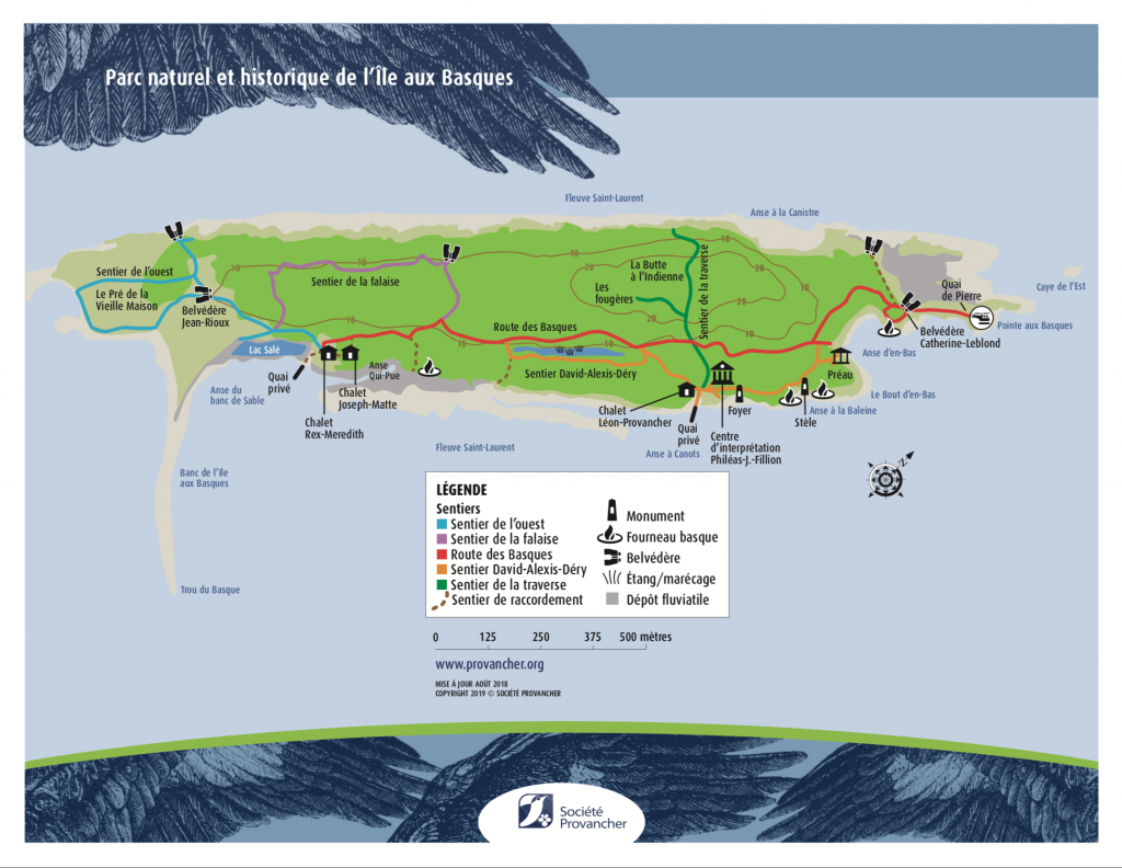 Carte du Parc naturel et historique de l'Île aux Basques (2019)