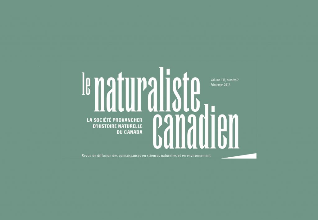 Le Naturaliste canadien, vol. 136, n° 2, printemps 2012.